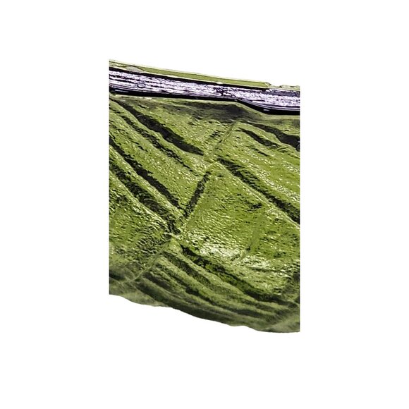 Vintage Green Textured Glass Bowl - Elegant Dining & Home Decor - Picture 3 of 4